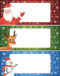 Set of christmas banner with a santa, a deer and a snowman