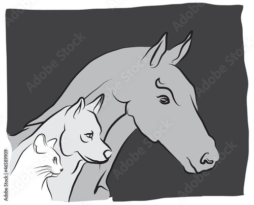 Vector: vétérinaire pour chien, chat et cheval vétérinaire pour chien, chat et cheval