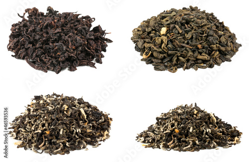 Photo: tea collection isolated on white background tea collection isolated on white background