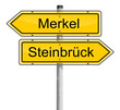 Schild Merkel oder Steinbrück