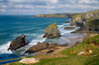 Carnewas and Bedruthan Steps North Cornwall  England UK