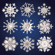 Set of diamond snowflakes.