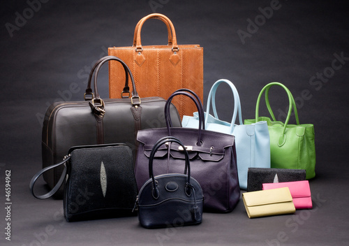 Photo: Set of beautiful leather handbags Set of beautiful leather handbags