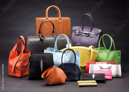 Photo: Set of beautiful leather handbags Set of beautiful leather handbags