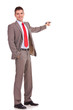 business man presenting with pen