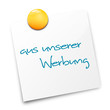 Hinweis - aus unserer Werbung