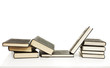 Pile of books isolated on white background