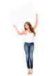 Woman with a banner