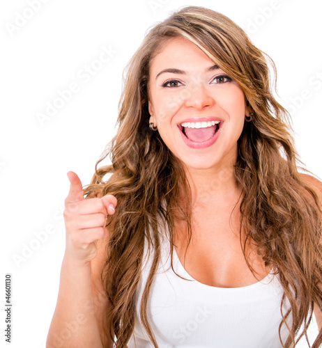 Photo: Woman pointing at the camera Woman pointing at the camera
