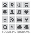 abstract social pictograms symbols set isolated