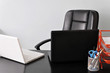 Photo: Desk with two laptops Desk with two laptops