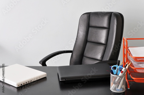 Photo: Desk with two laptops Desk with two laptops
