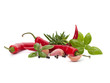 Chili pepper and flavoring herbs