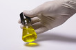 Erlenmeyer flask and hand