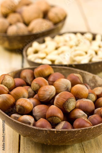Photo: hazelnuts and walnuts, cashews hazelnuts and walnuts, cashews