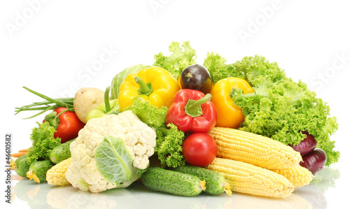 Photo: Fresh vegetables isolated on white Fresh vegetables isolated on white