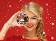 lovely woman with big diamond