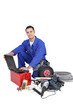 Tradesman with his tools