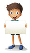 a boy with white paper