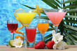 Exotic Cocktails And Flowers O...