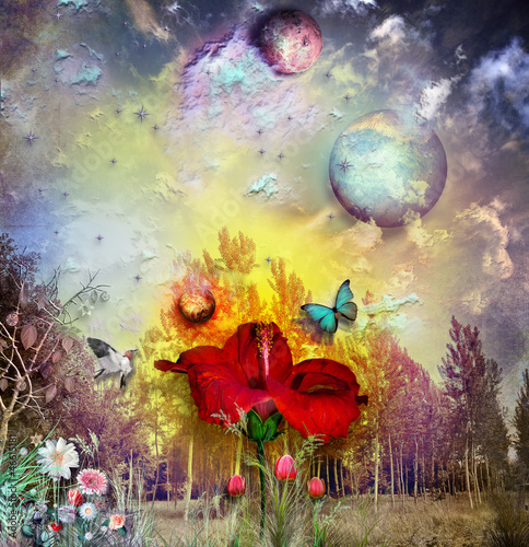 Illustration: Dawn in the forest Dawn in the forest
