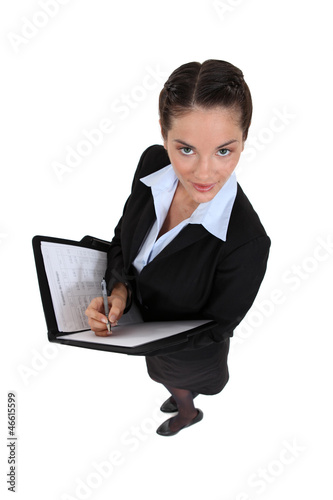 Photo: Portrait of a busy accountant Portrait of a busy accountant