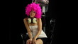 sexy cool blond woman dancing in studio shoot