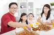 happy asian Family enjoy their dinner