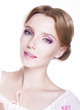 Photo: Portrait of beautiful woman model - natural perfect make-up Portrait of beautiful woman model - natural perfect make-up