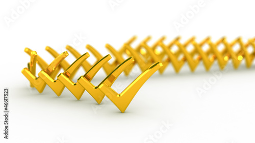 Illustration: Gold check marks Gold check marks