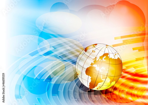 Vector: Globe on an abstract background Globe on an abstract background