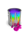 Rainbow bucket isolated on white
