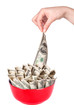 Concept image of food money