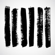 A set of grunge vector watercolor and ink strokes