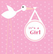 Its a girl vector announcement card Its a girl vector announcement card