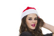 Photo: Young attractive female in santa hat Young attractive female in santa hat