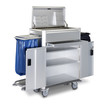 Photo: The hotel cleaning tool cart isolated The hotel cleaning tool cart isolated