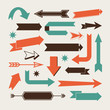 Set of arrows and signs directions