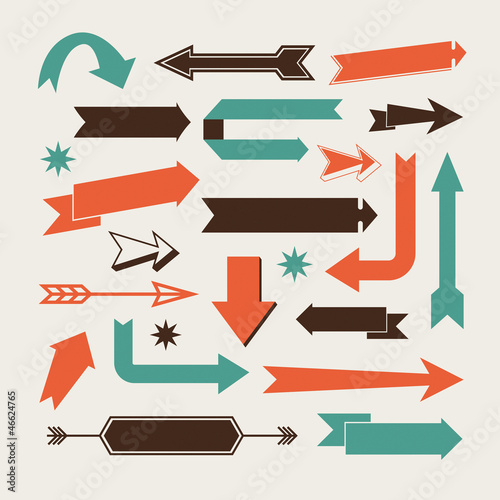 Vector: Set of arrows and signs directions Set of arrows and signs directions