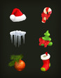 Christmas set, on black