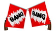 Video: cartoon gun with bang flag and alpha channel cartoon gun with bang flag and alpha channel