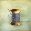 Vektor: Spool of thread, old-style Spool of thread, old-style
