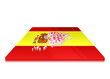A simple 3D map of   Spain  on a 3d flag