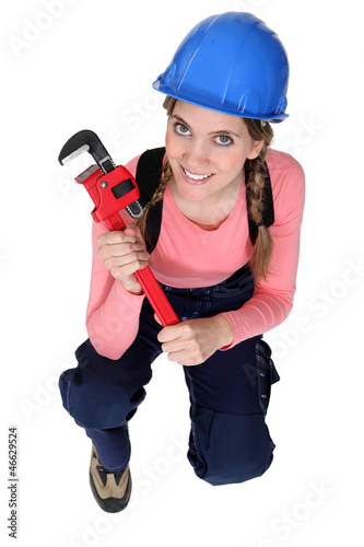 Photo: Female plumber Female plumber