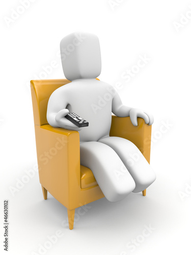 Illustration: Person is resting and watching tv Person is resting and watching tv
