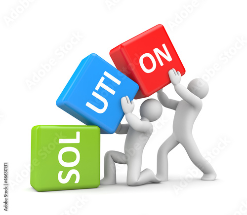 Illustration: Solution. Teamwork metaphor Solution. Teamwork metaphor