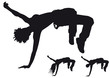 Dancer silhouette on a white background
