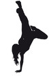 Silhouette of dancers on a white background