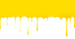 Yellow paint dripping isolated on white background
