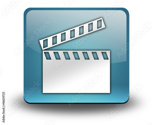 Illustration: Light Blue 3D Effect Icon "Clapperboard" Light Blue 3D Effect Icon "Clapperboard"